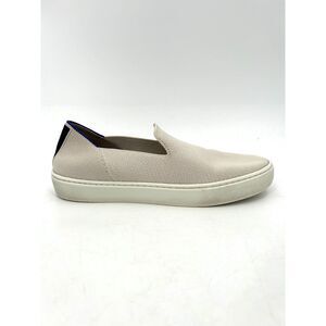 ROTHY'S The Sneaker Oatmeal Knit Slip On Sneakers Women's Size 7.5 Navy Trim
